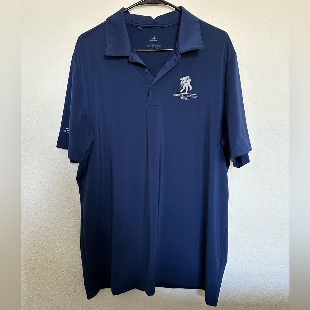 Adidas Men's Blue Wounded Warrior Project Polo Shirt